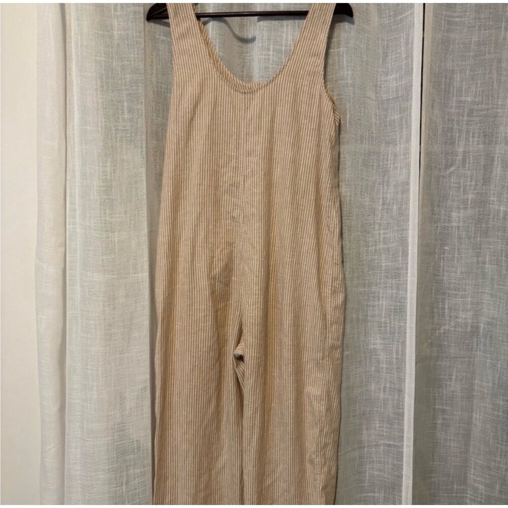 Marine Layer Sydney Natural Stripe Button-Front Jumpsuit, new with tags - Picture 2 of 7